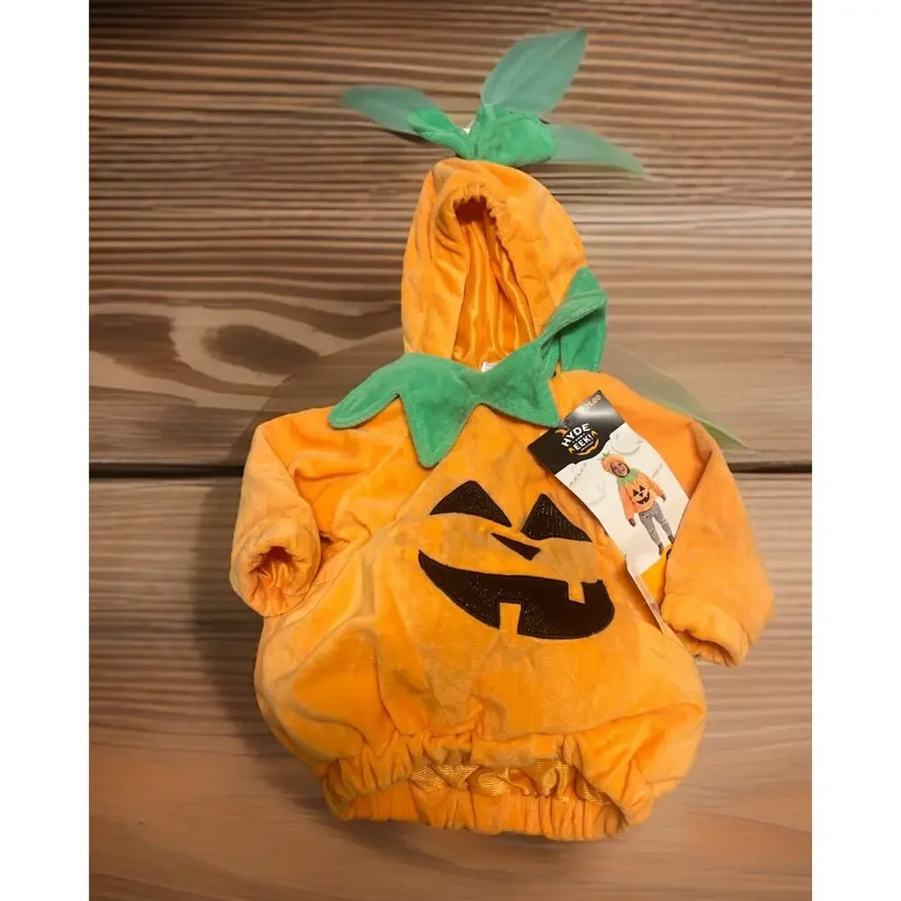 Hyde& Eek Plush Infant Pumpkin Hooded Halloween Costume Baby 0-6 Months NWT